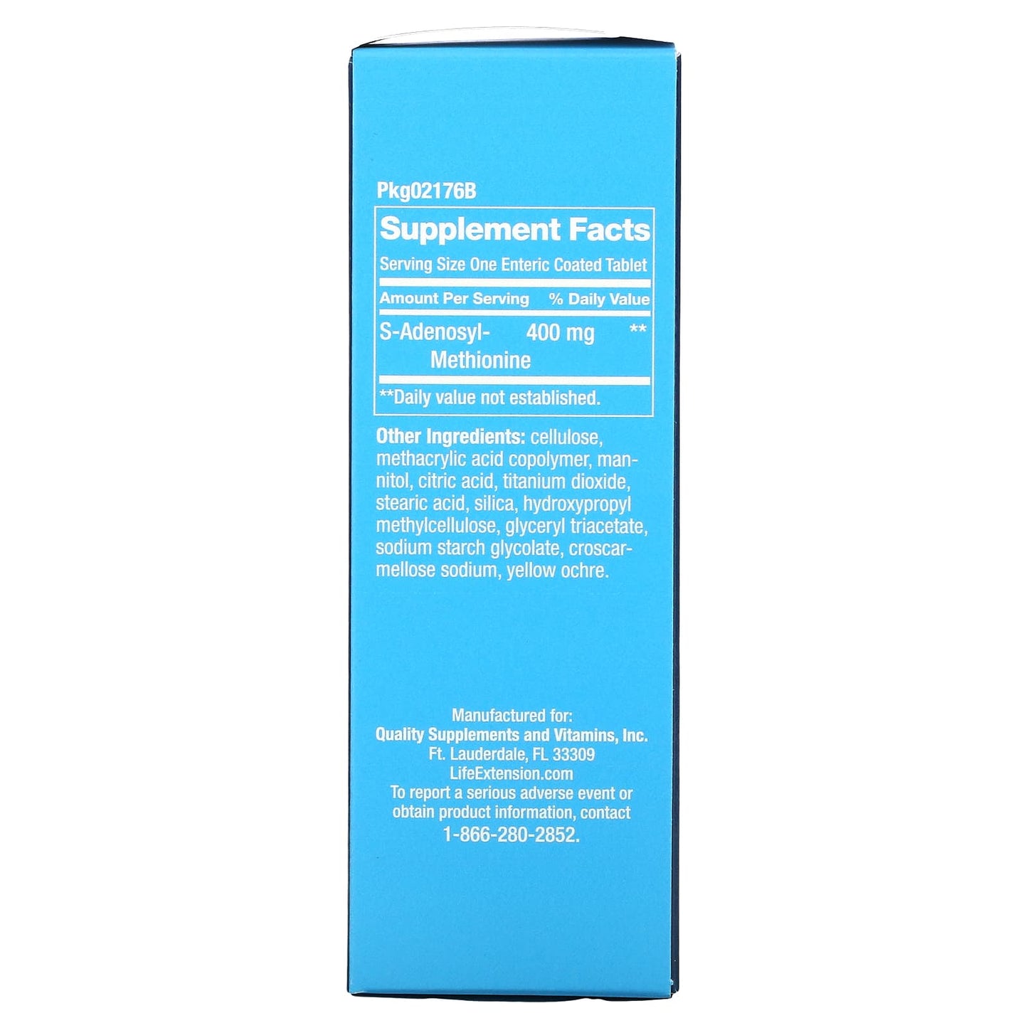Life Extension, SAMe (Disulfate Tosylate), 40, 30 Enteric Coated Tablets UPC 737870217633 | HiLife Vitamins