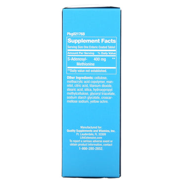 Life Extension, SAMe (Disulfate Tosylate), 40, 30 Enteric Coated Tablets UPC 737870217633 | HiLife Vitamins