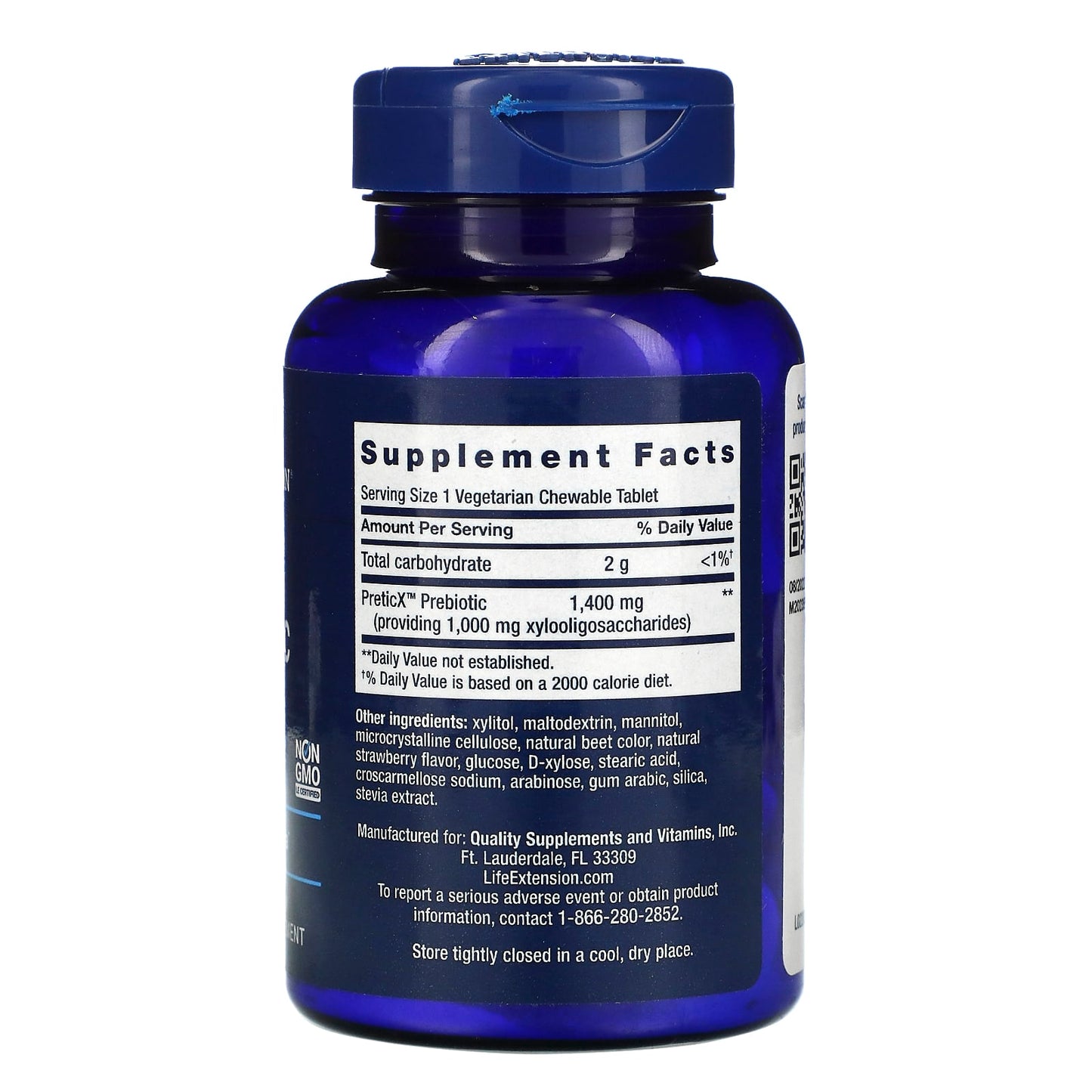 Life Extension, FLORASSIST Prebiotic Chewable, 60 Chewables UPC 737870220367 | HiLife Vitamins