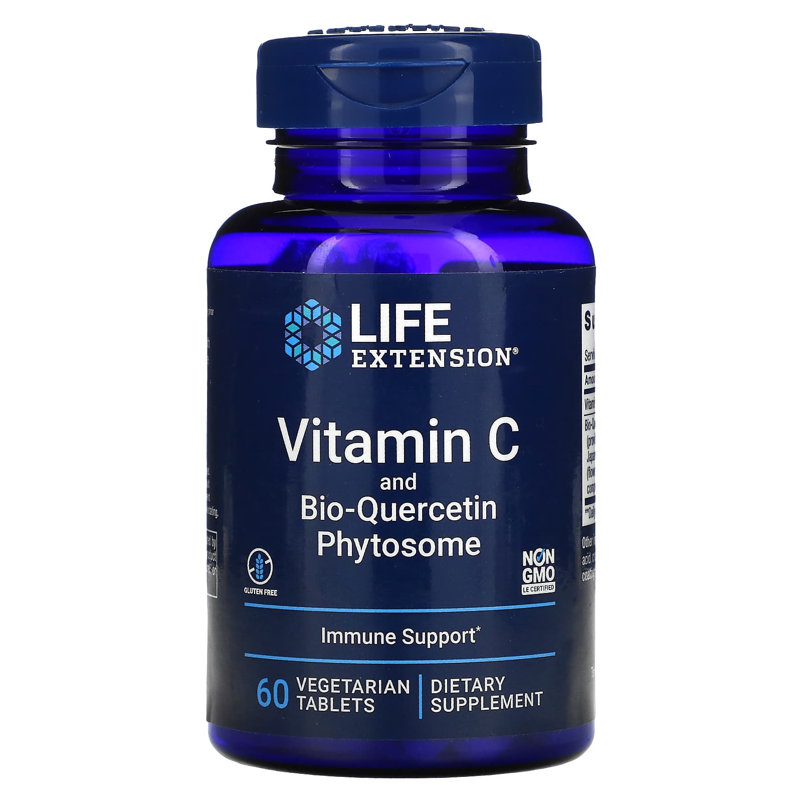 Life Extension, Vitamin C and Bio-Quercetin P, 60 Vegetarian Tablets UPC 737870222866 | HiLife Vitamins