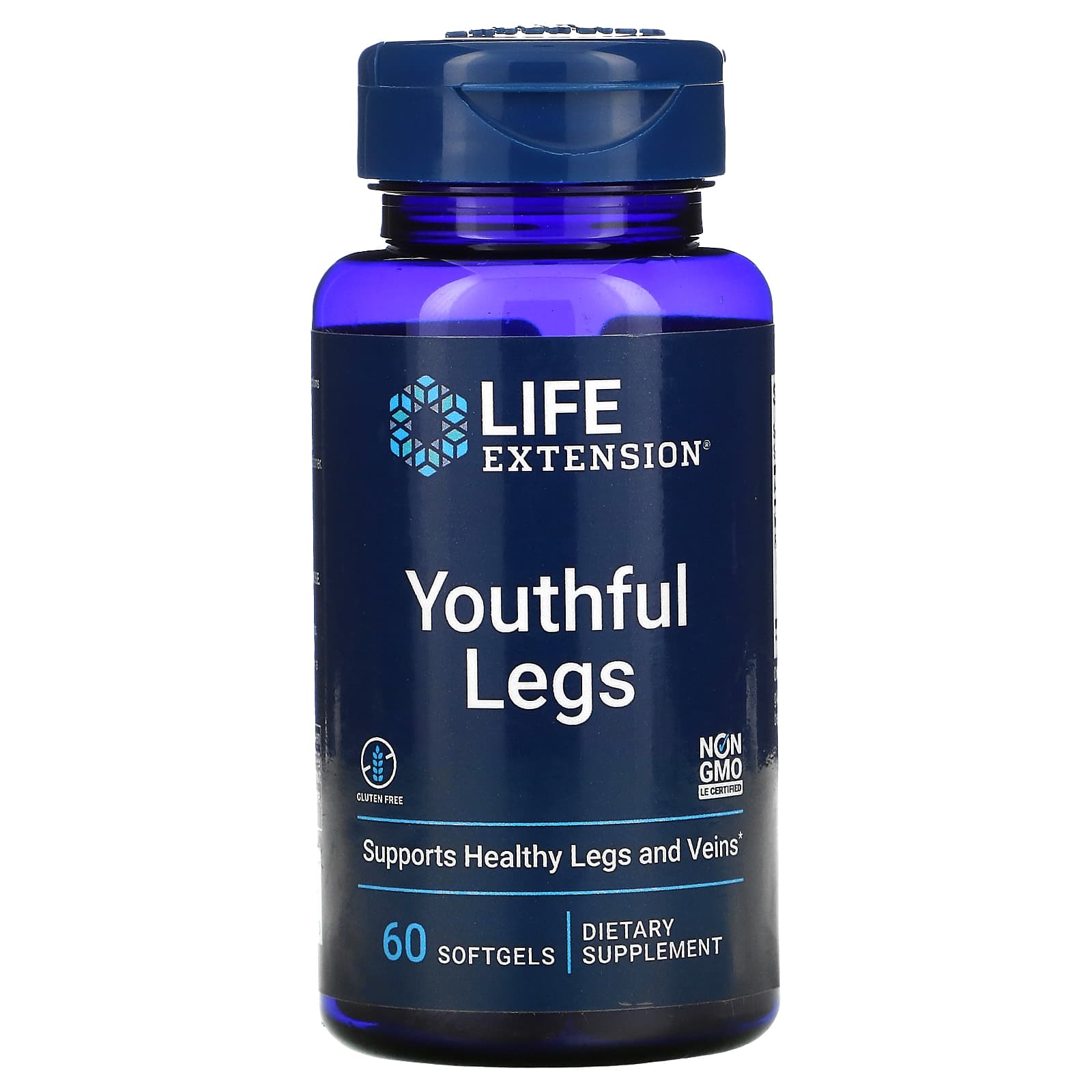 Life Extension, Youthful Legs, 60 Softgels UPC 737870225263 | HiLife Vitamins
