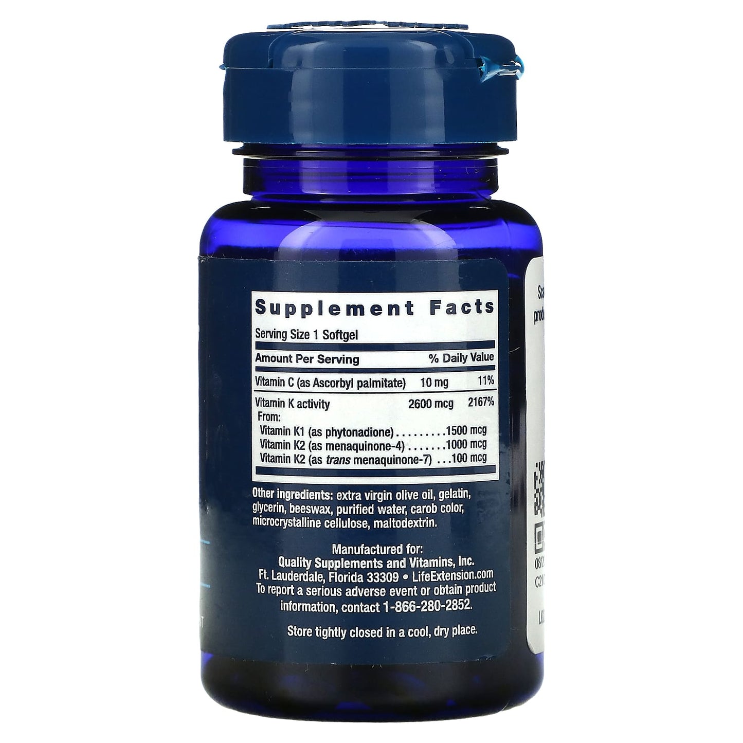 Life Extension, Super K, 90 Softgels UPC 737870233435 | HiLife Vitamins