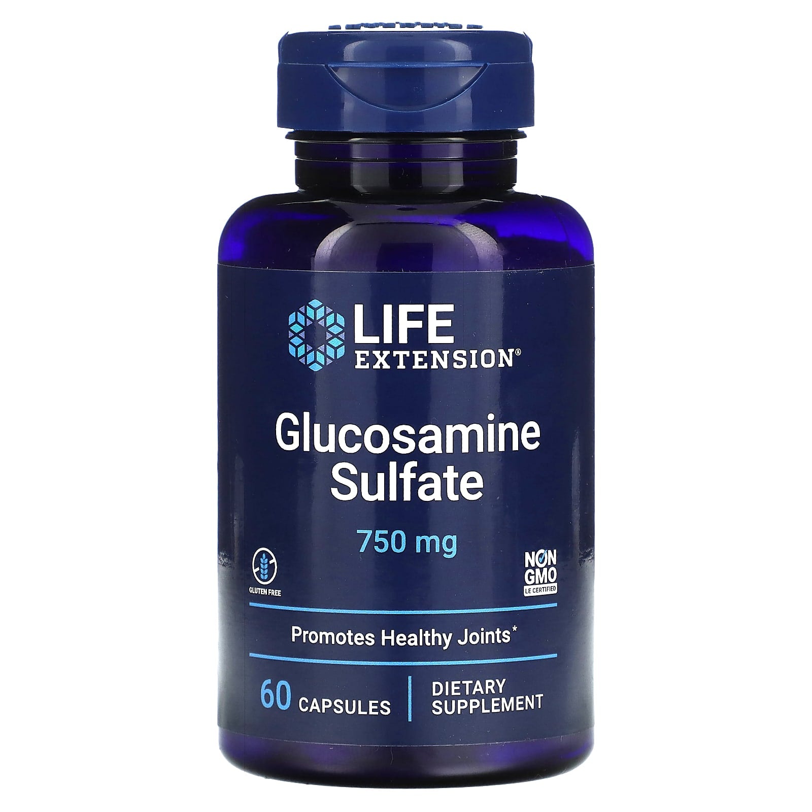 Life Extension, Glucosamine Sulfate, 750 mg, 60 capsules UPC 737870242062 | HiLife Vitamins
