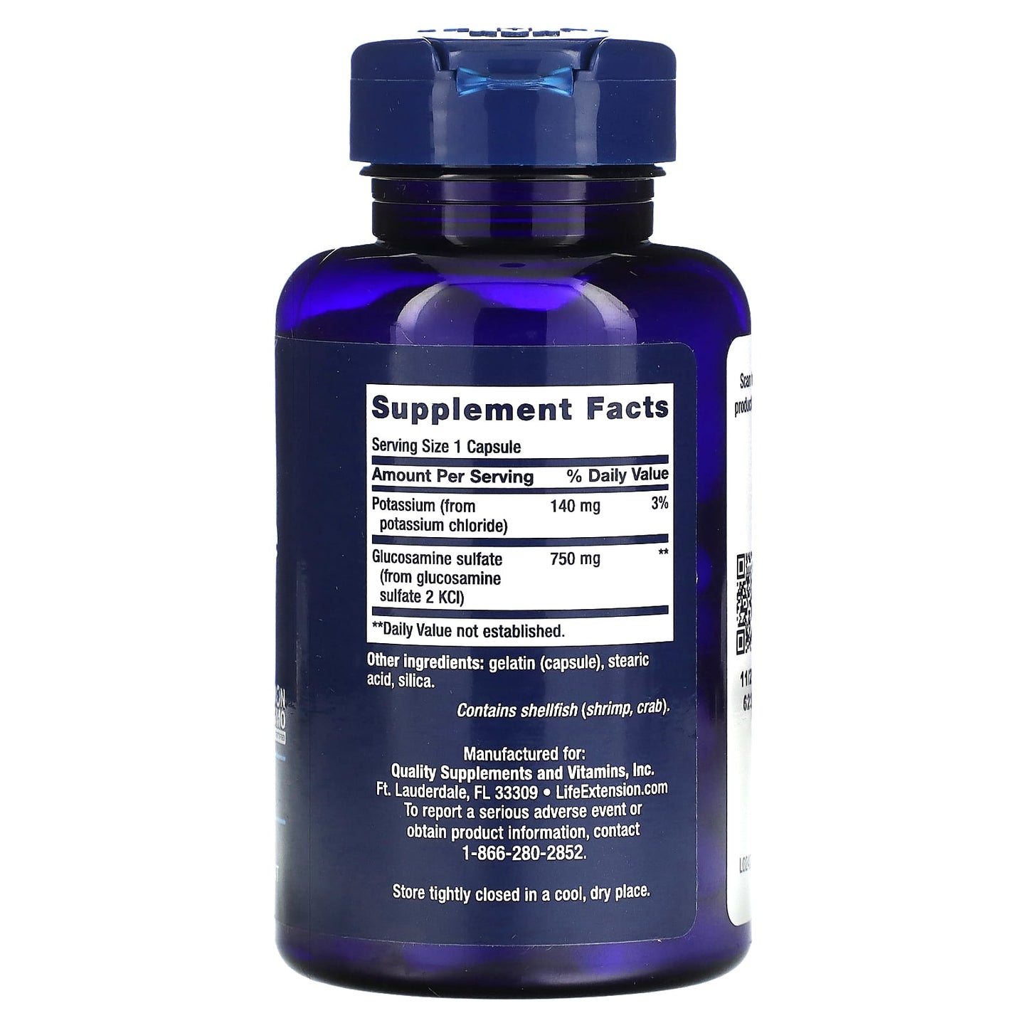 Life Extension, Glucosamine Sulfate, 750 mg, 60 capsules UPC 737870242062 | HiLife Vitamins