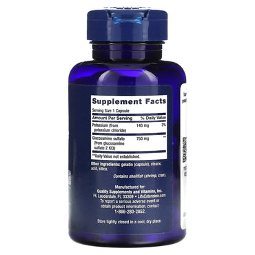 Life Extension, Glucosamine Sulfate, 750 mg, 60 capsules UPC 737870242062 | HiLife Vitamins