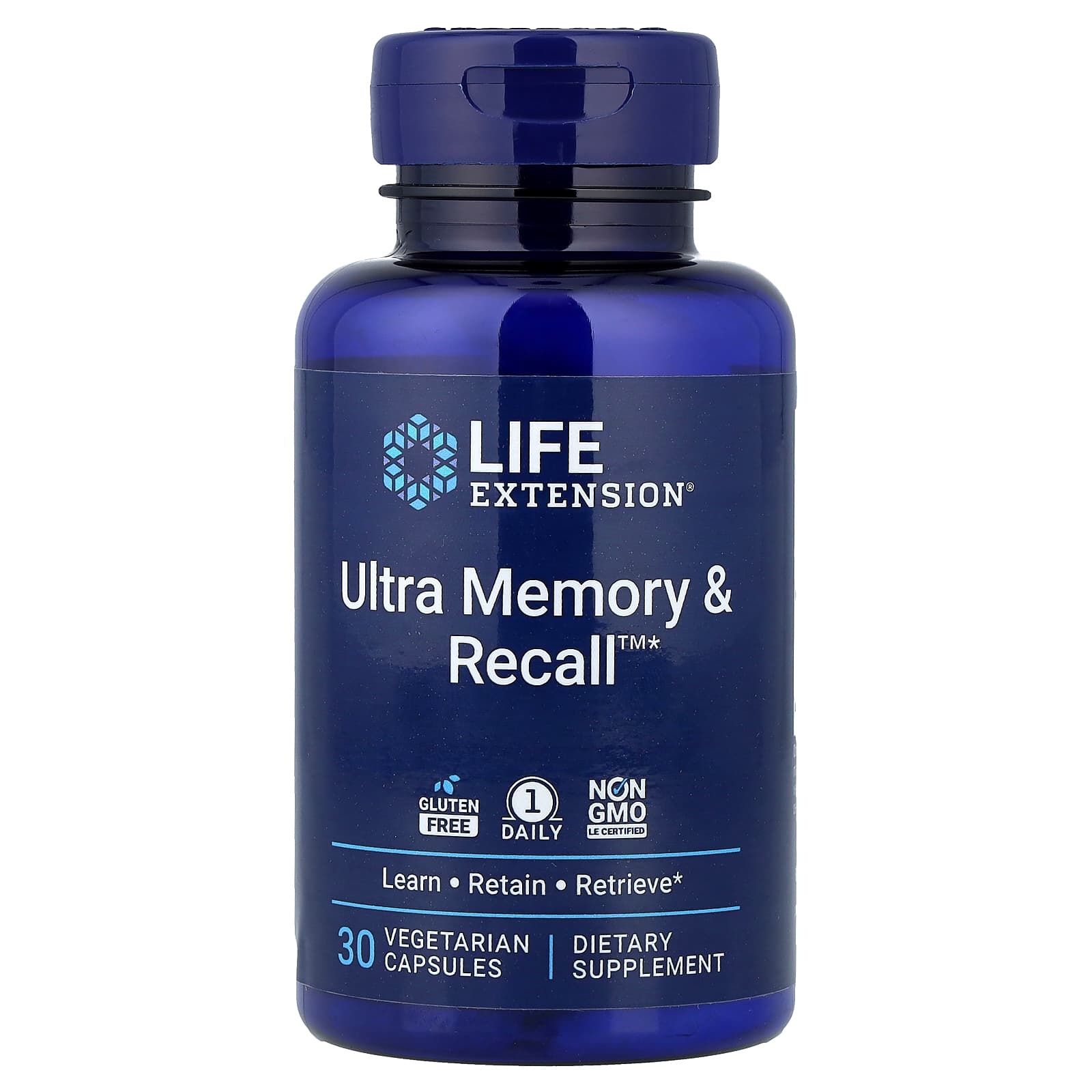 Life Extension, Ultra Memory & Recall™, 30 Vegetarian Capsules UPC 737870256038 | Hilife Vitamins
