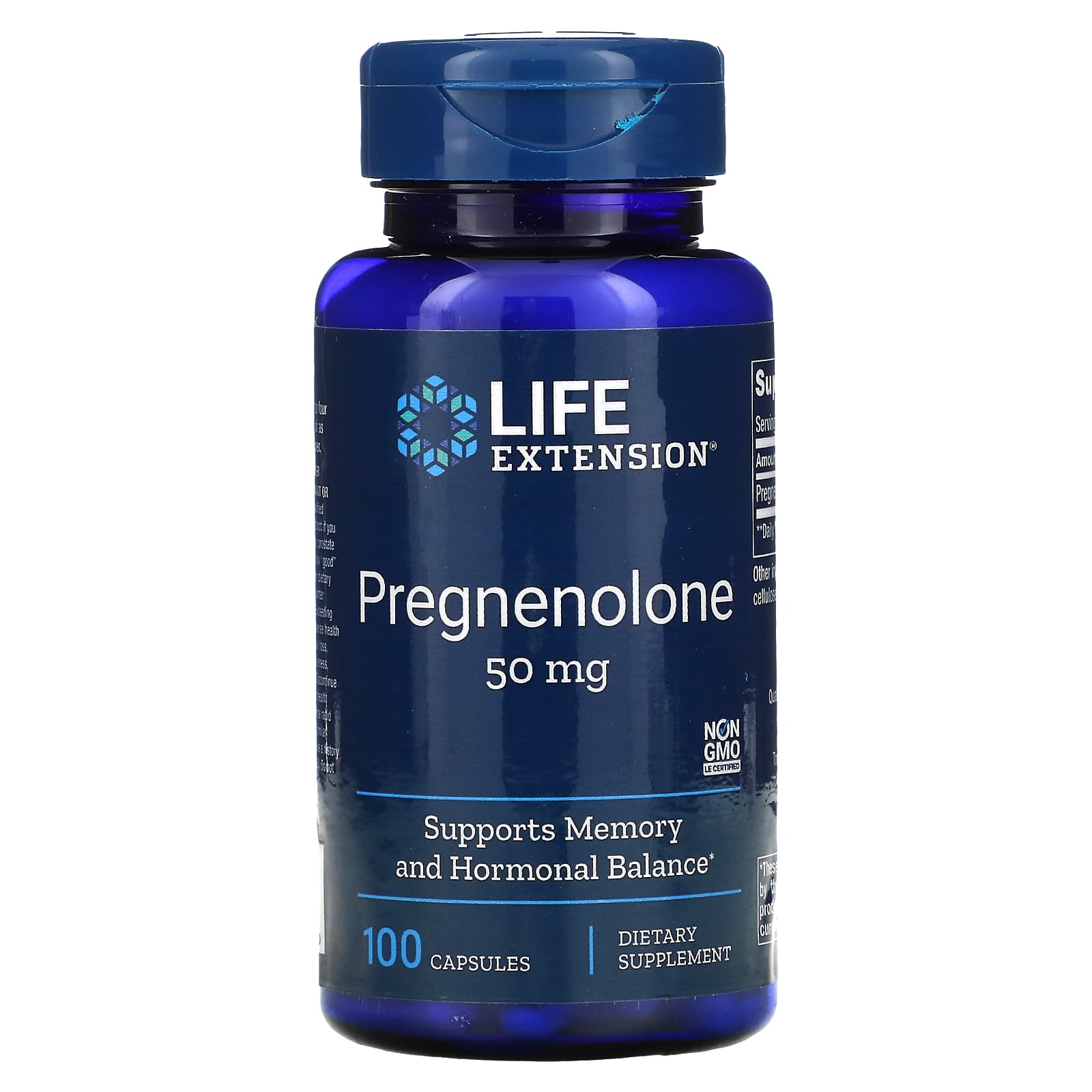 Life Extension, Pregnenolone, 50 mg, 100 Capsules UPC 737870302100 | HiLife Vitamins