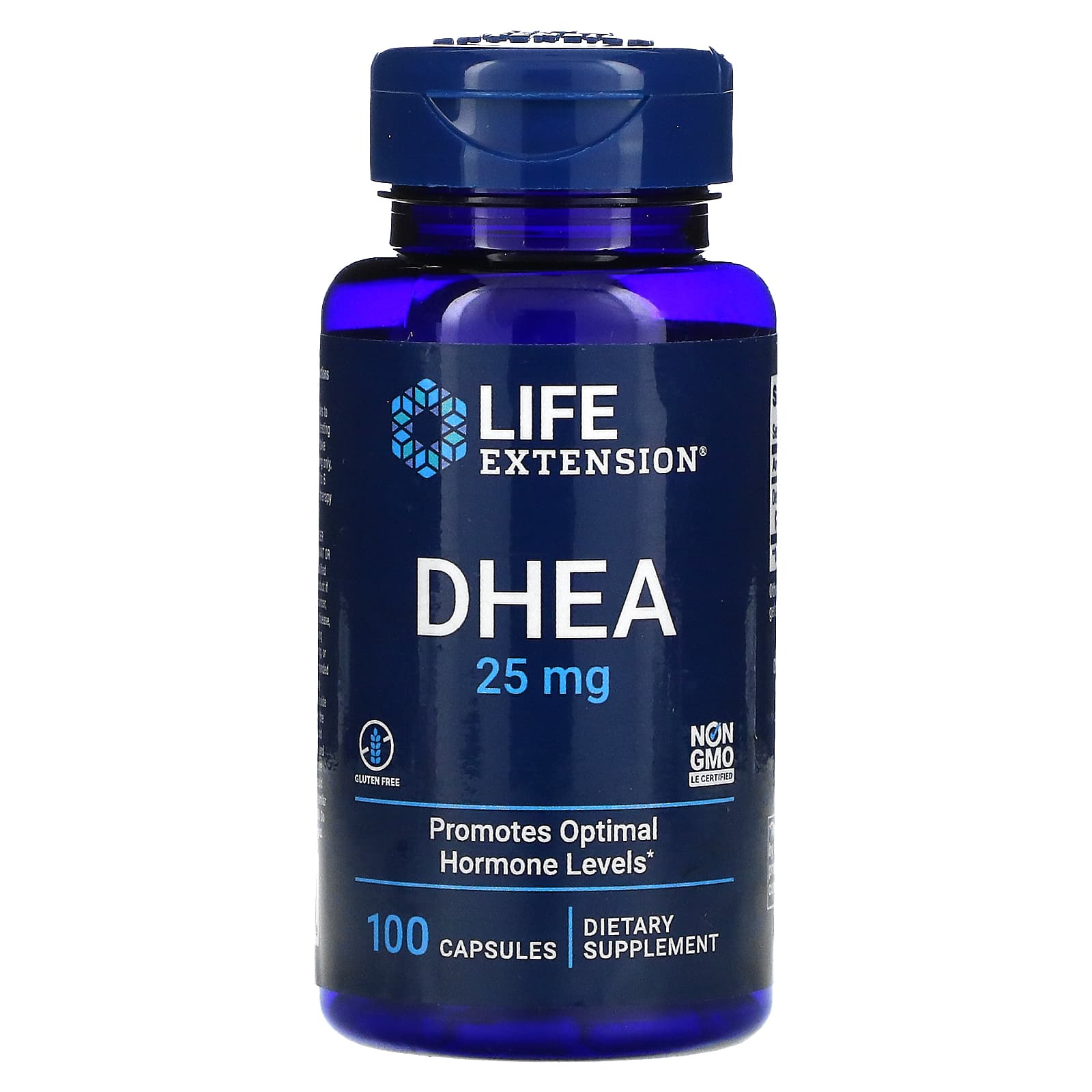 Life Extension, DHEA, 25 mg, 100 Capsules UPC 737870335108 | HiLife Vitamins