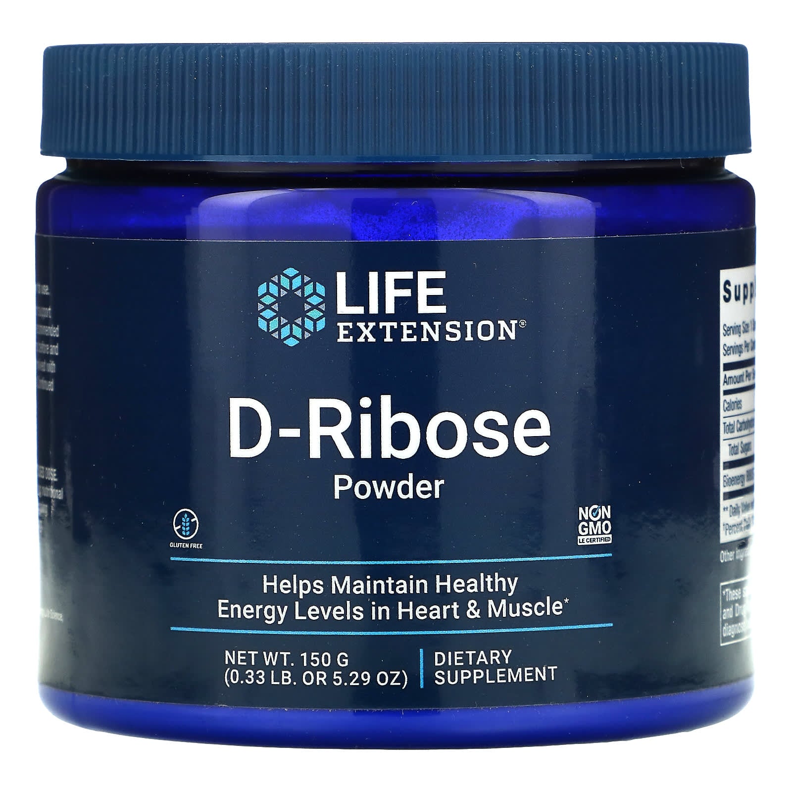 Life Extension, D-Ribose Powder, 5.29 Oz UPC 737870972150 | HiLife Vitamins