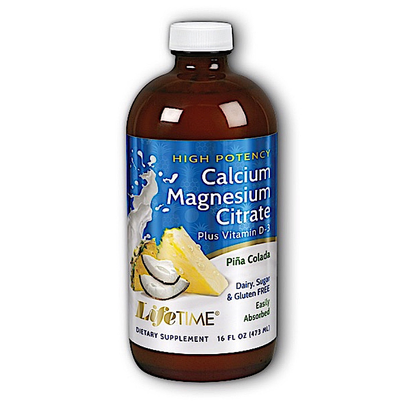 Lifetime, Cal Mag Citrate Hi-Potency Sugar Free Pina Colada, 16 Oz UPC 053232400124 | HiLife Vitamins