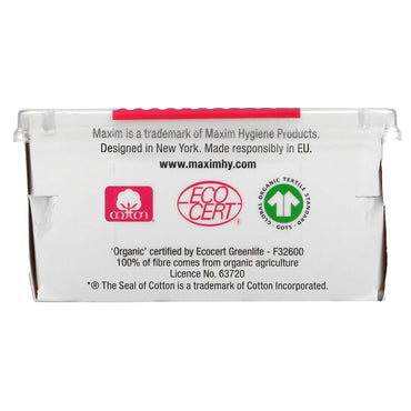 Maxim Hygiene Products, Organic Cotton Swabs Reusable Plastic Container, 180 UPC 895199001262 | Hilife Vitamins