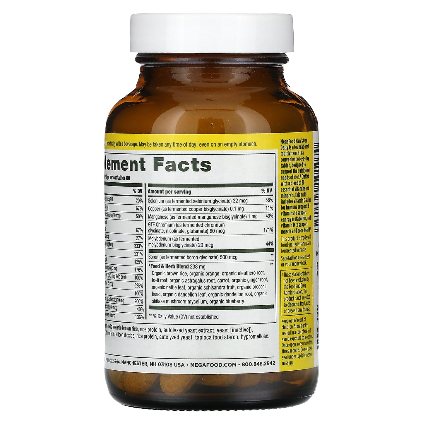 Megafood, Men’s One Daily, 60 Tablets UPC 051494101070 | HiLife Vitamins