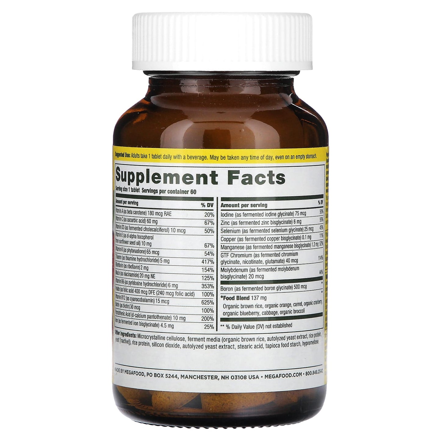 Megafood, One Daily, 60 Tablets UPC 051494101513 | HiLife Vitamins