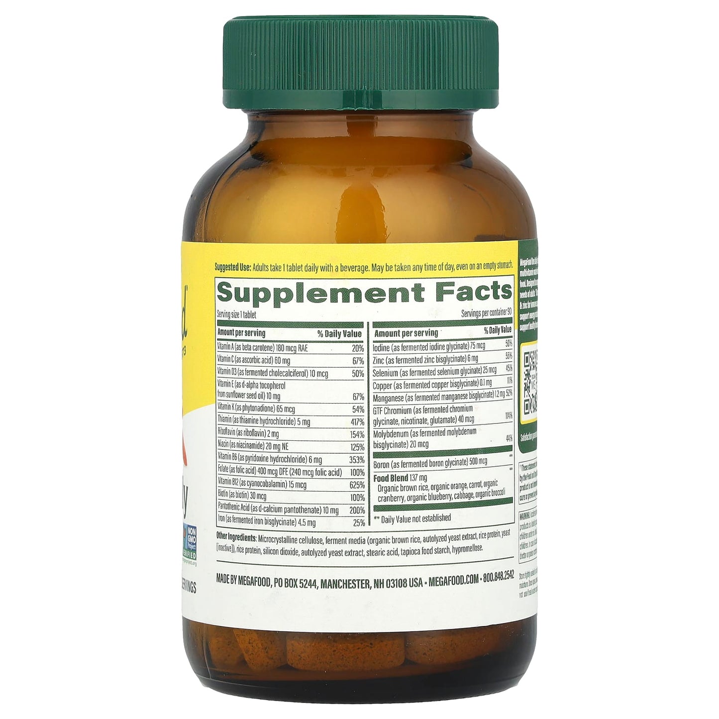 Megafood, One Daily Multivitamin, 90 Tablets UPC 051494101520 | HiLife Vitamins