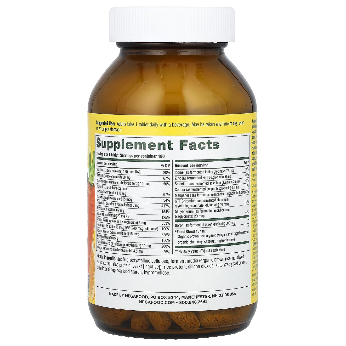 Megafood, One Daily, 180 Tablets UPC 051494101537 | HiLife Vitamins