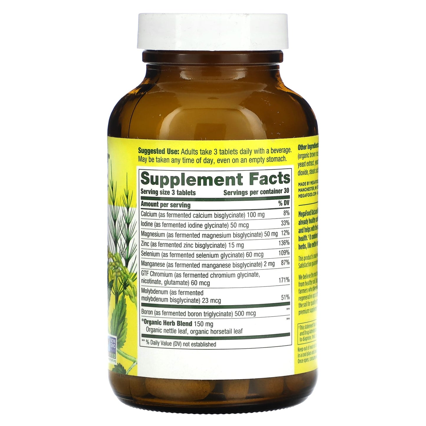 Megafood, Balanced Minerals, 90 Tablets UPC 051494101698 | HiLife Vitamins