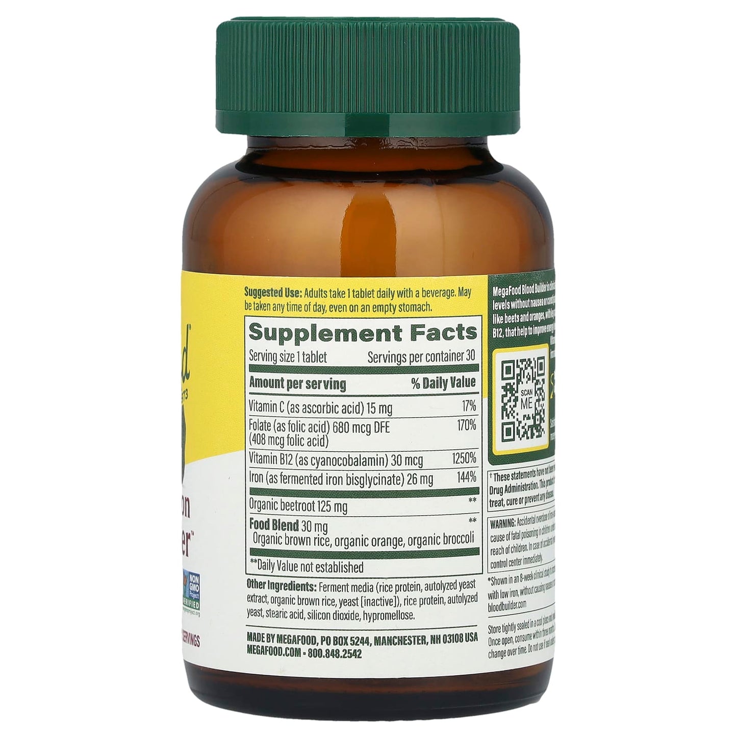 Megafood, Blood Builder, 30 Tablets - 051494101704 | Hilife Vitamins