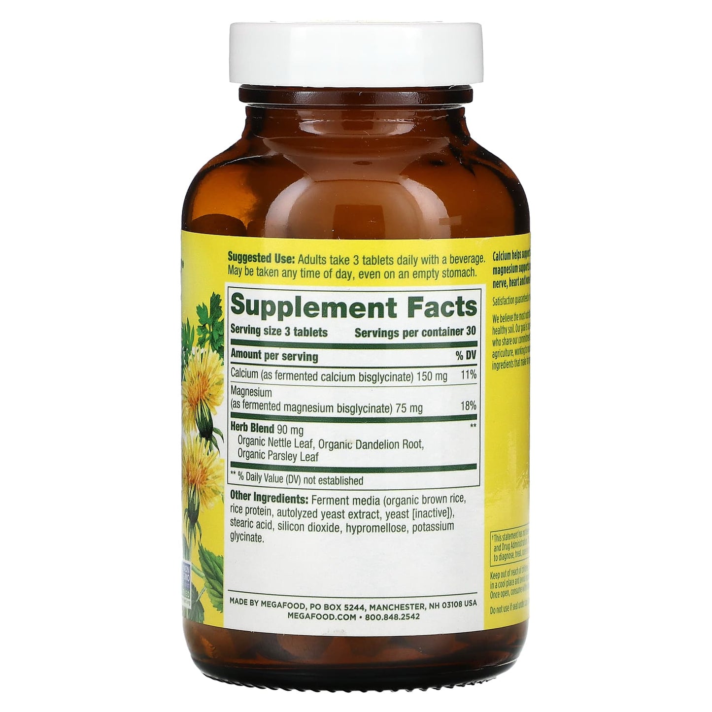Megafood, Cal, Magnesium & Potassium, 90 Tablets UPC 051494102329 | HiLife Vitamins