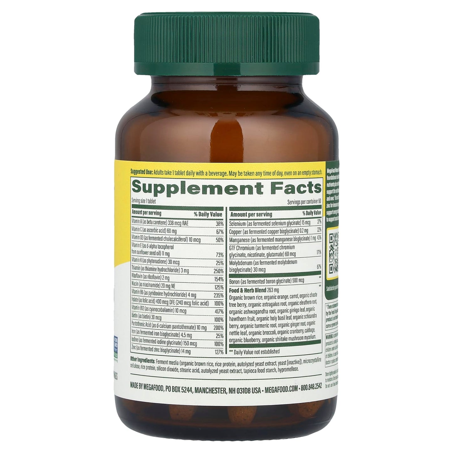 Megafood, Women's 40+ One Daily Multivitamin, 60 Tablets UPC 051494102664 | HiLife Vitamins