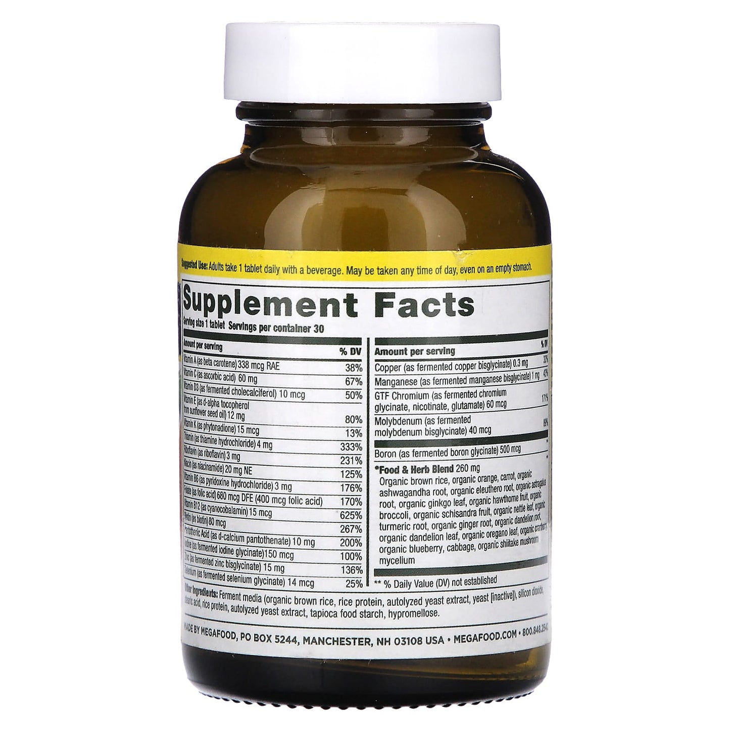 Megafood, Men Over 40 One Daily, 30 Tablets - 051494102688 | Hilife Vitamins