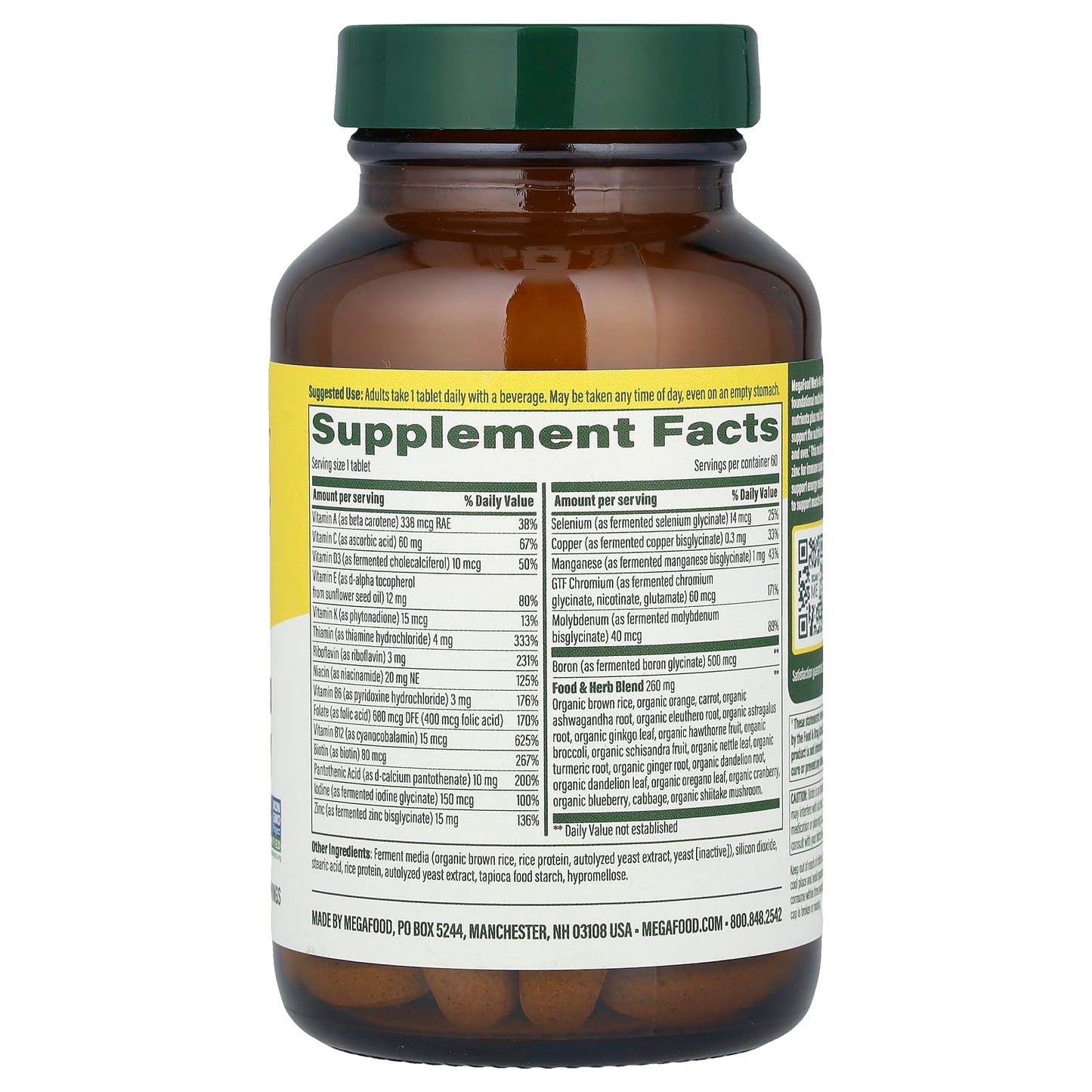 Megafood, Men's 40+ One Daily Multivitamin, 60 Tablets UPC 051494102695 | HiLife Vitamins