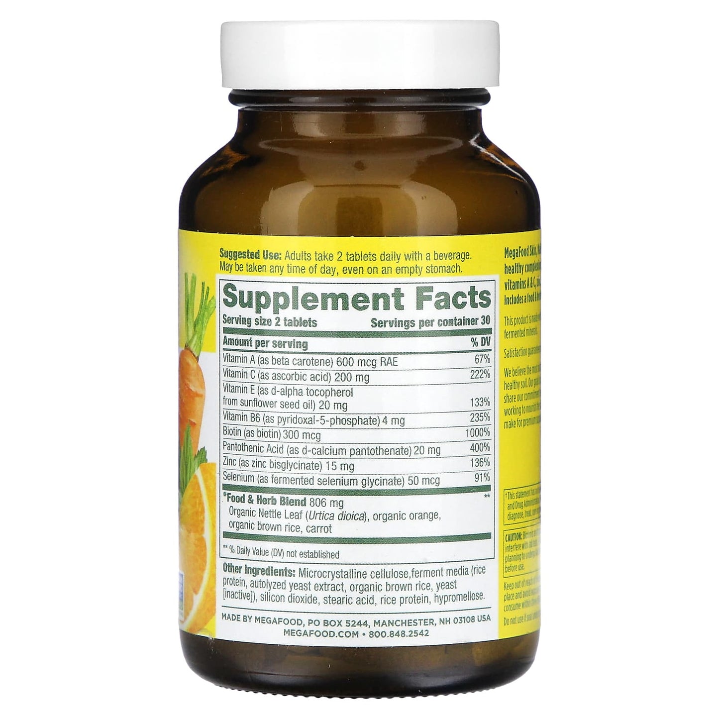 Megafood, Skin, Nails & Hair 2, 60 Tablets UPC 051494102800 | HiLife Vitamins
