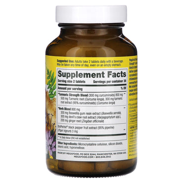 Megafood, Turmeric Curcumin, Joint, 60 Tablets UPC 051494103104 | HiLife Vitamins
