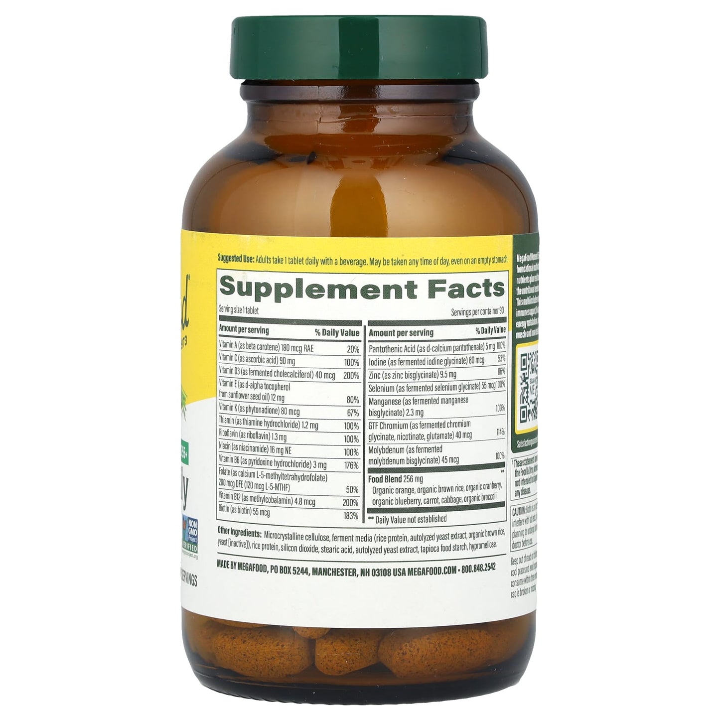Megafood, Women's 55+, One Daily Multivitamin, 90 Tablets UPC 051494103531 | HiLife Vitamins