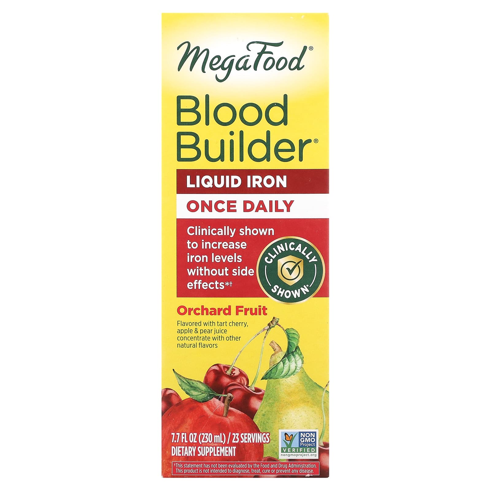 Megafood, Blood Builder Liquid Iron, Once Daily, Orchard Fruit, 7.7 oz Liquid UPC 051494103678 | HiLife Vitamins