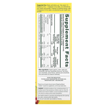 Megafood, Blood Builder Liquid Iron, Once Daily, Orchard Fruit, 7.7 oz Liquid UPC 051494103678 | HiLife Vitamins