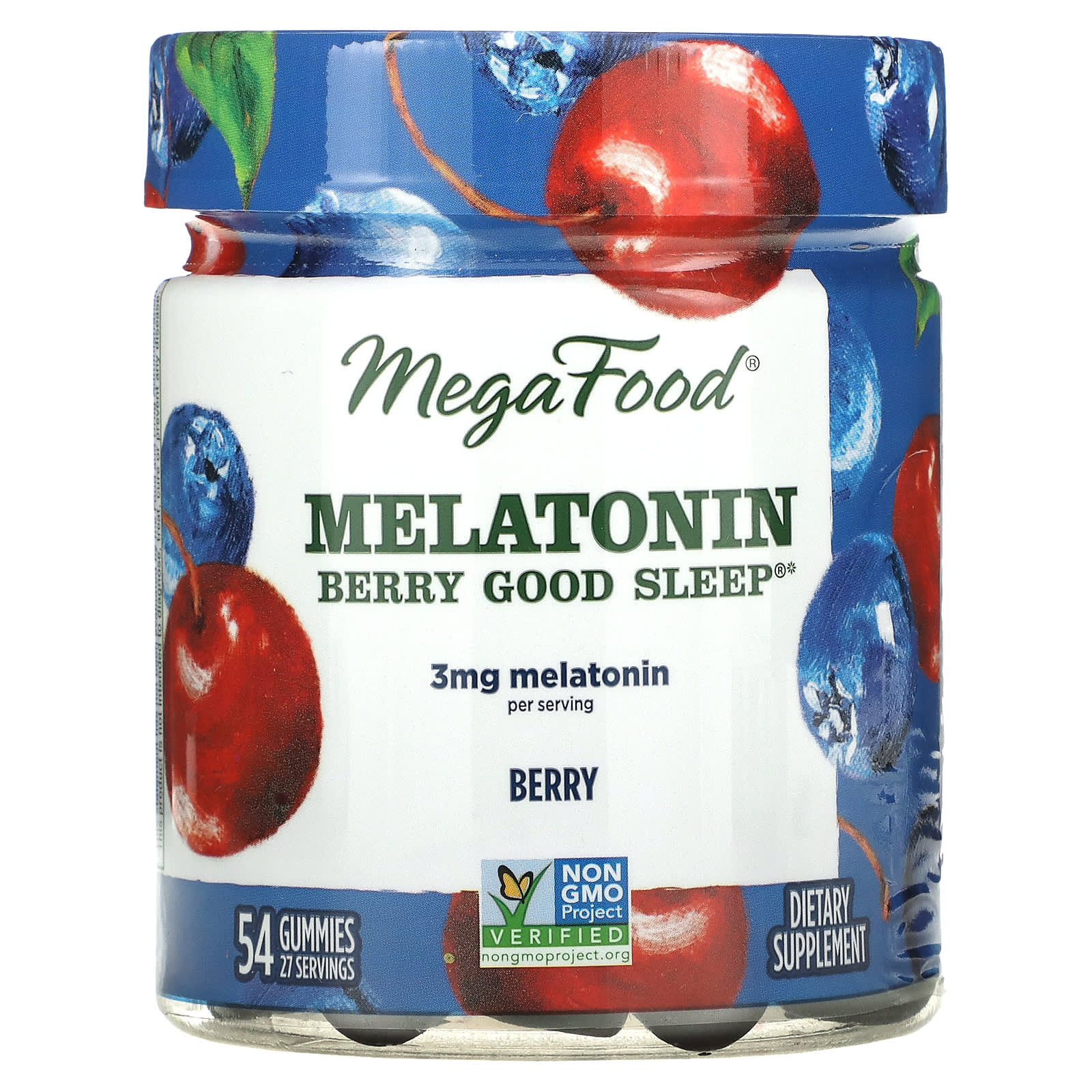 Megafood, Melatonin Berry Good Sleep, 54 Gummies UPC 051494104156 | HiLife Vitamins