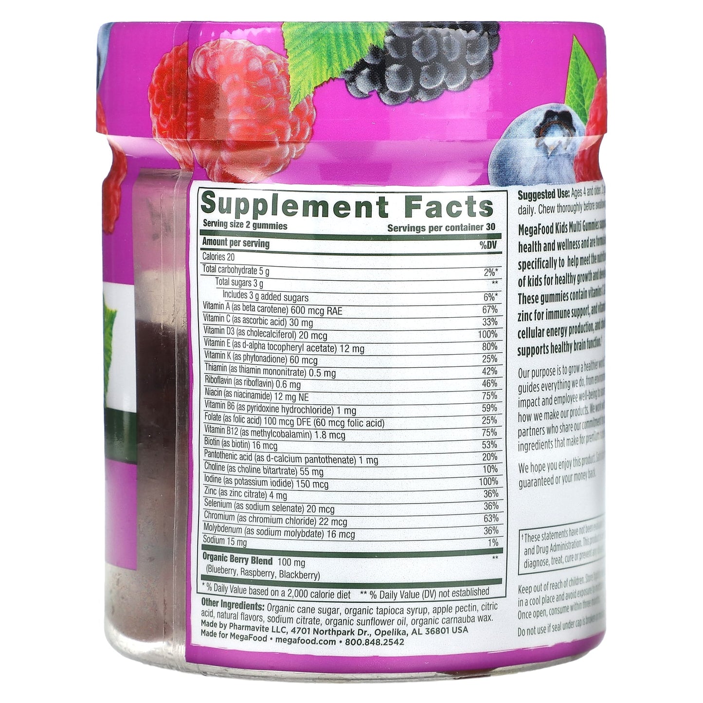Megafood, Kids Multi, Berrylicious, 60 Gummies UPC 051494104361 | HiLife Vitamins