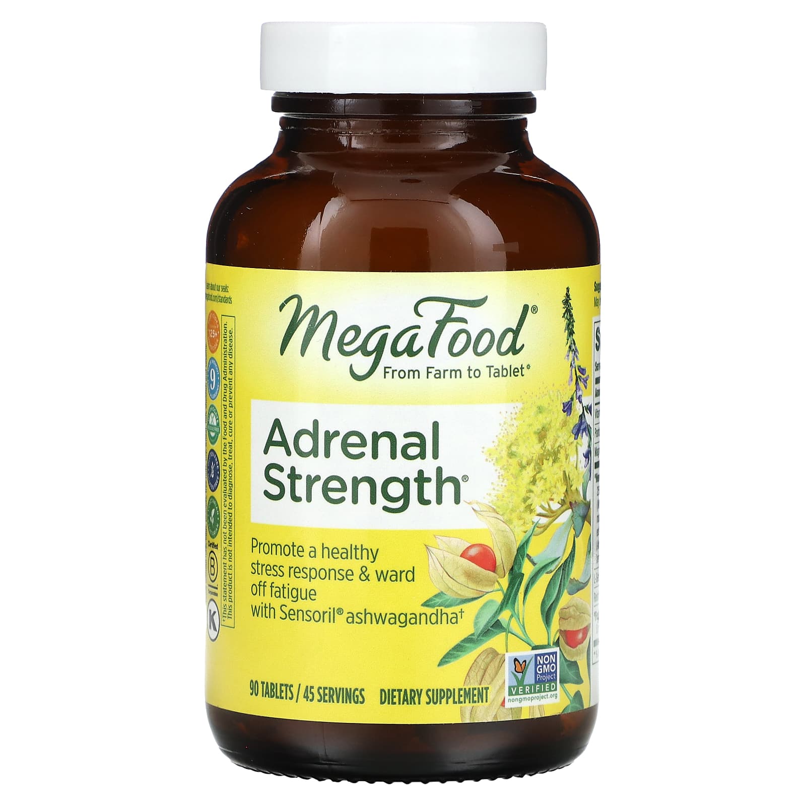 Megafood, Adrenal Strength, 90 Tablets UPC 051494200230 | HiLife Vitamins