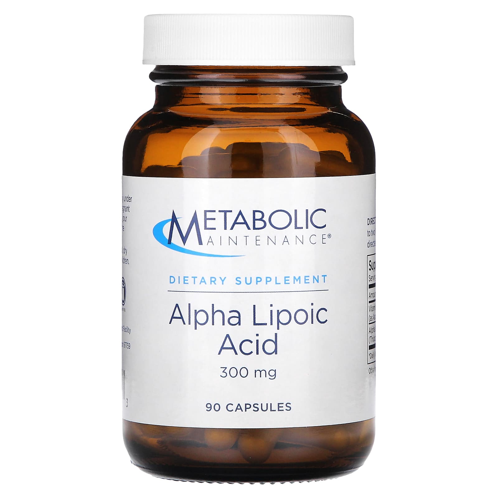 Metabolic Maintenance, Alpha Lipoic Acid, 300 mg, 90 Capsules UPC 838287002413 | HiLife Vitamins