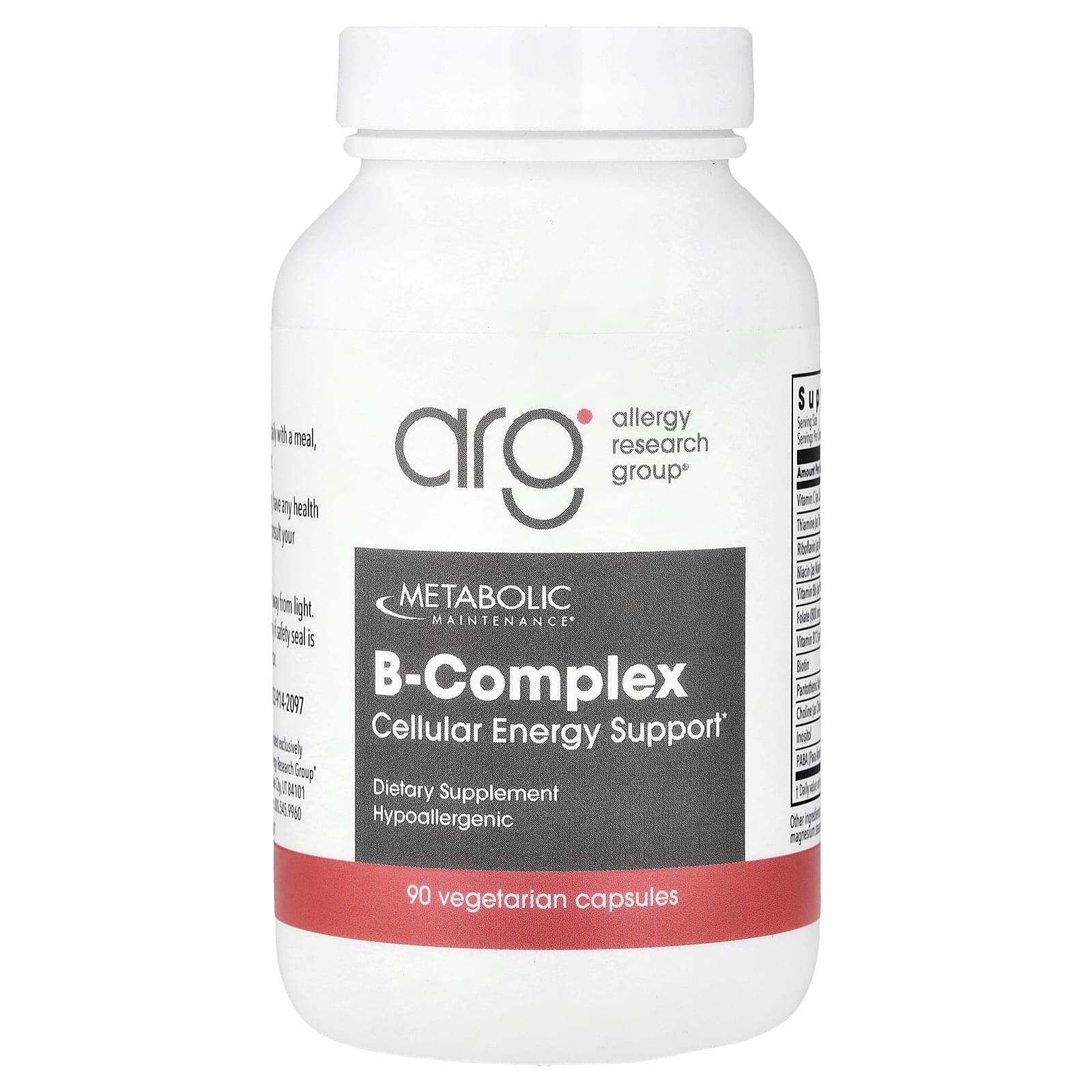 Metabolic Maintenance, B-Complex, 90 Vegetarian Capsules UPC 838287005001 | Hilife Vitamins