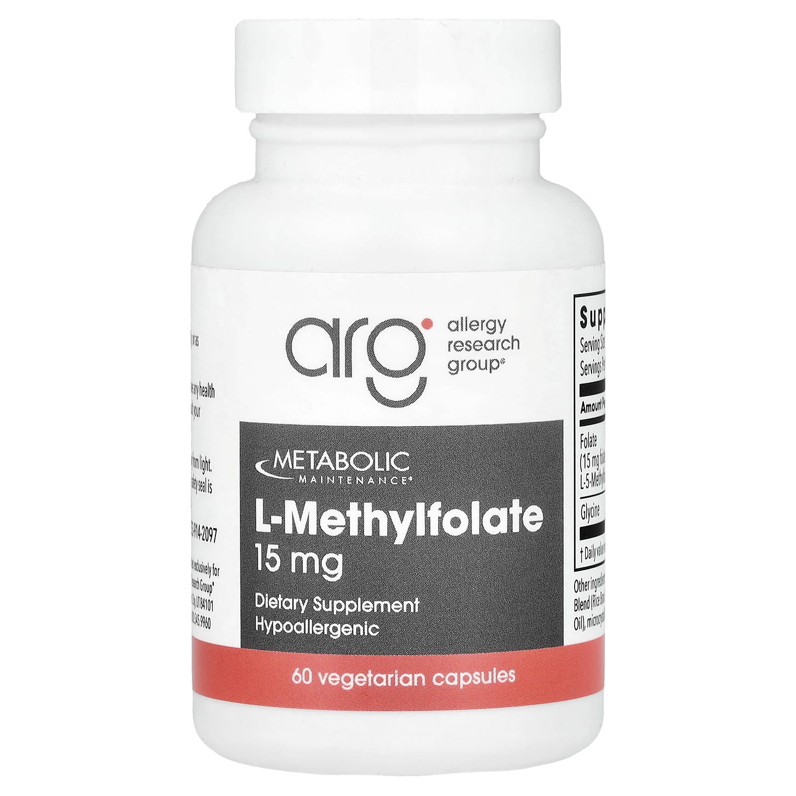 Metabolic Maintenance, L-Methylfolate, 15 mg, 60 Capsules