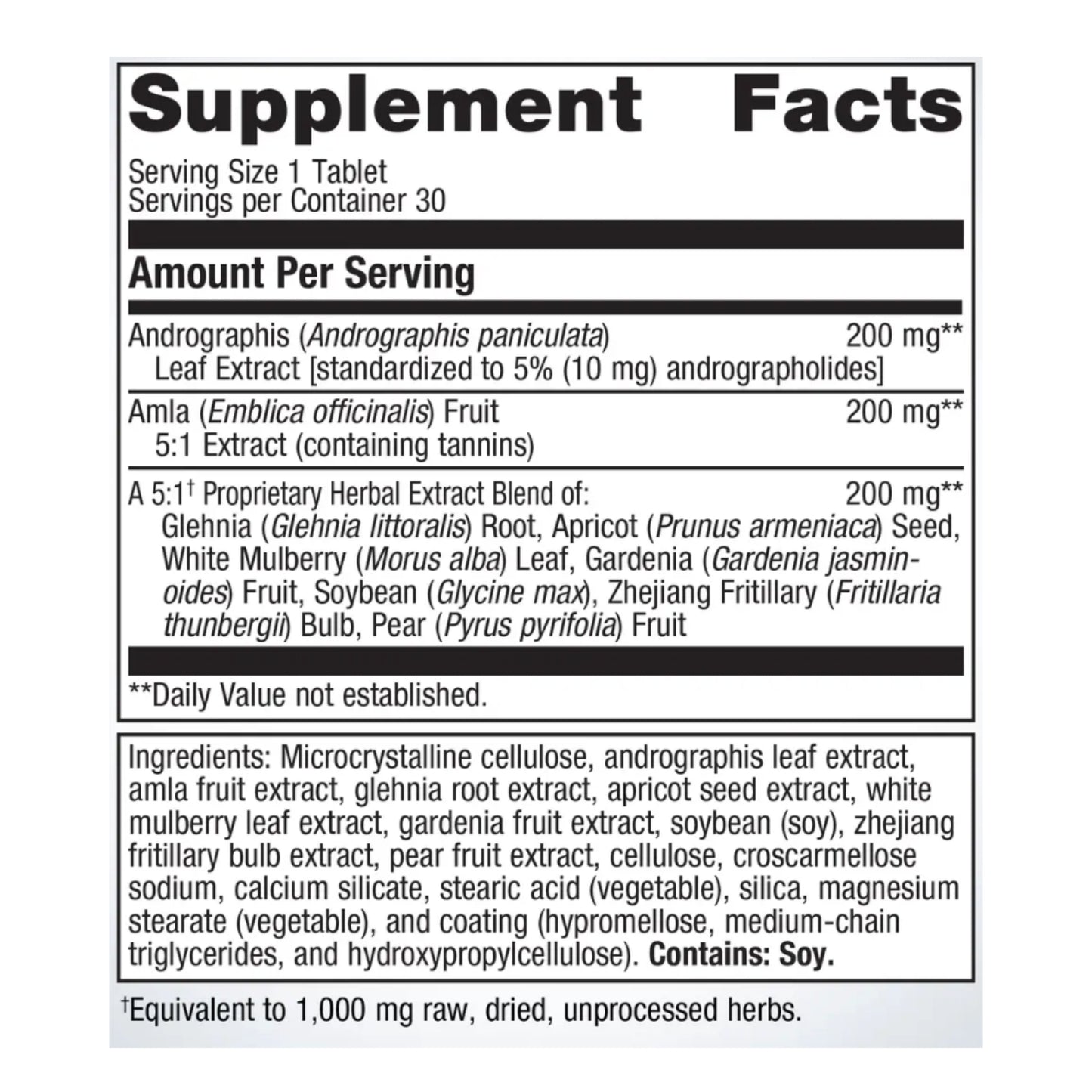 Metagenics, Andrographis Plus®, 30 Tablets UPC 755571011152 | Hilife Vitamins
