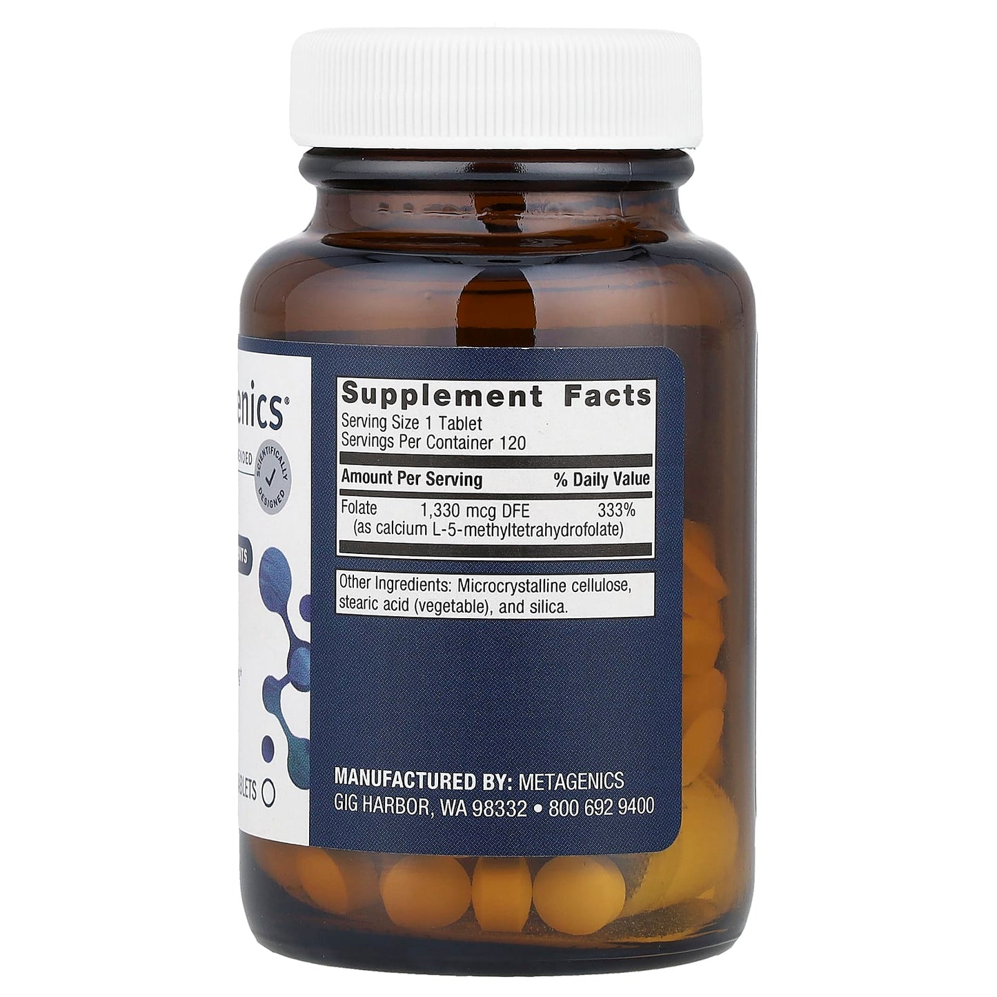 Metagenics, FolaPro®, 1,330 mcg, 120 Tablets UPC 755571910264 | HiLife Vitamins