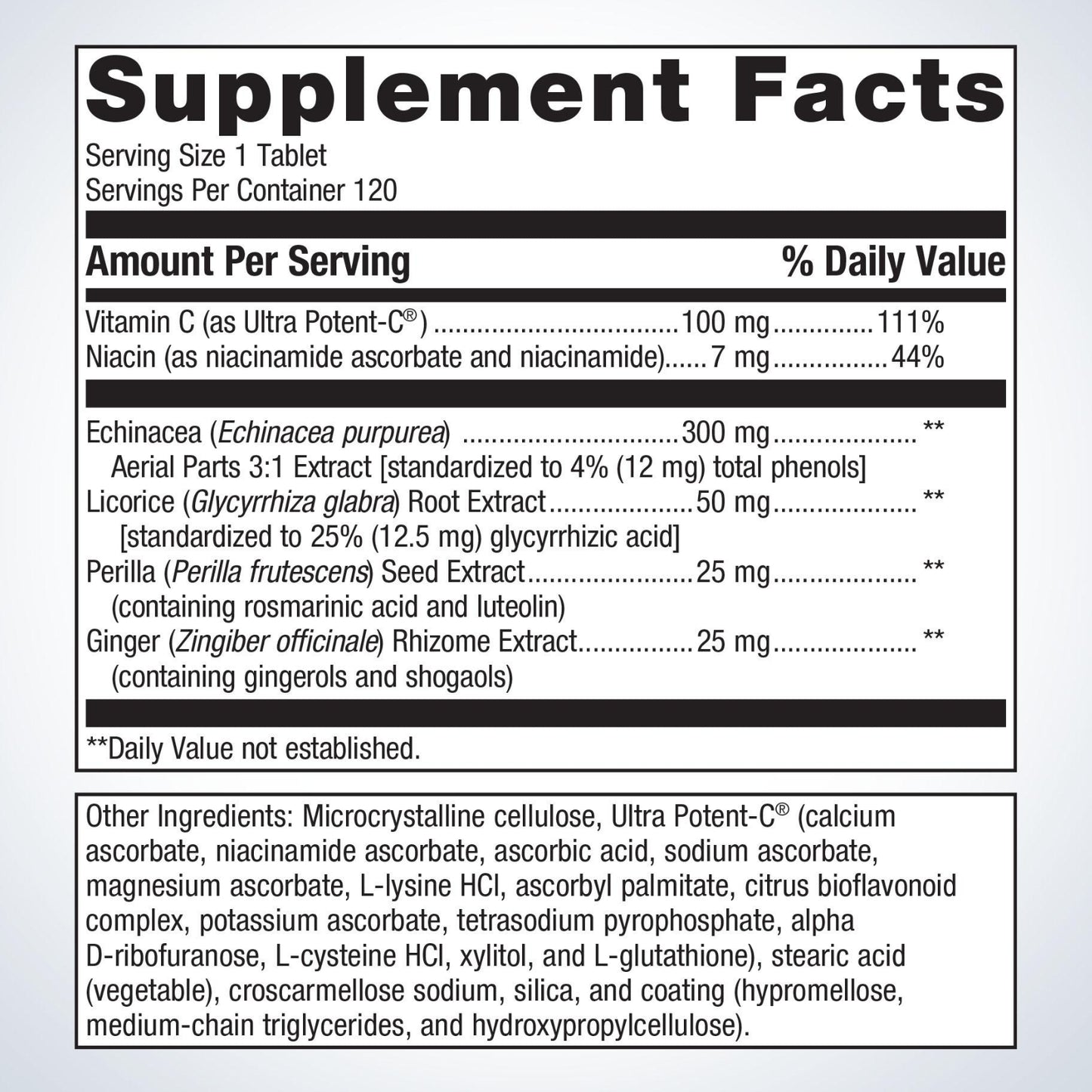 Metagenics, Echinacea Synergy, 120 Tablets UPC 755571911278 | HiLife Vitamins
