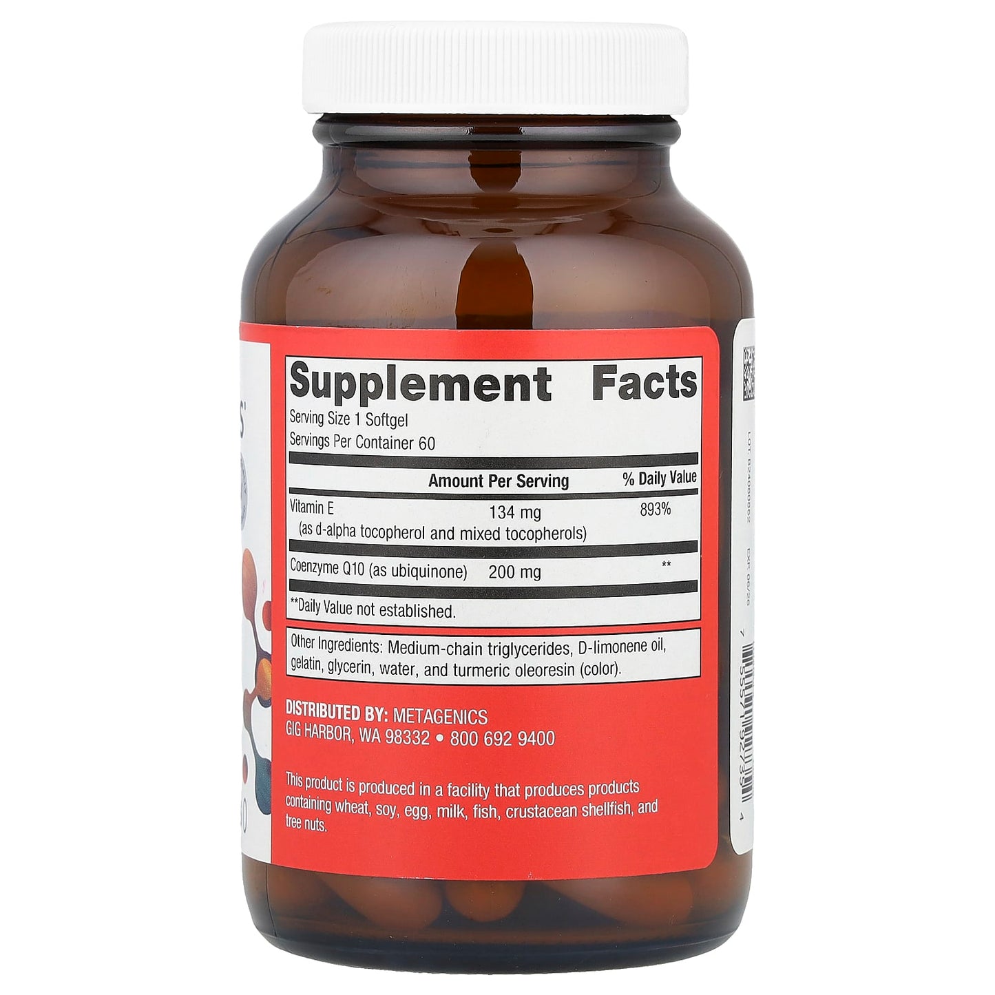 Metagenics, CoQ10 ST-200, 60 Softgels UPC 755571927354 | HiLife Vitamins