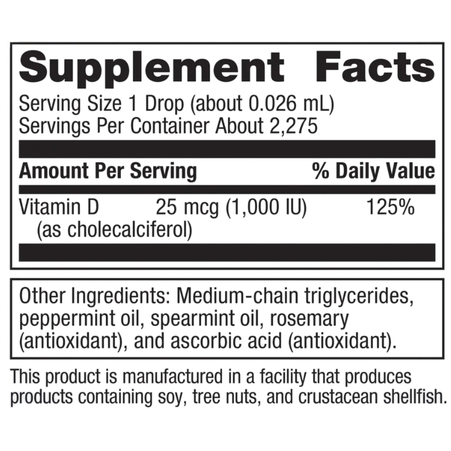 Metagenics, Vitamin D3 Liquid, 2 Oz Liquid UPC 75557193375 | Hilife Vitamins