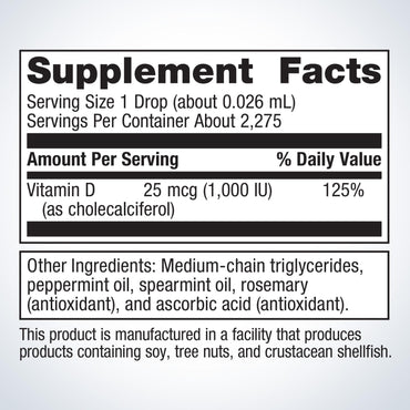 Metagenics, Vitamin D3 Liquid, 2 fl oz (59.14 ml) UPC 755571933775 | HiLife Vitamins