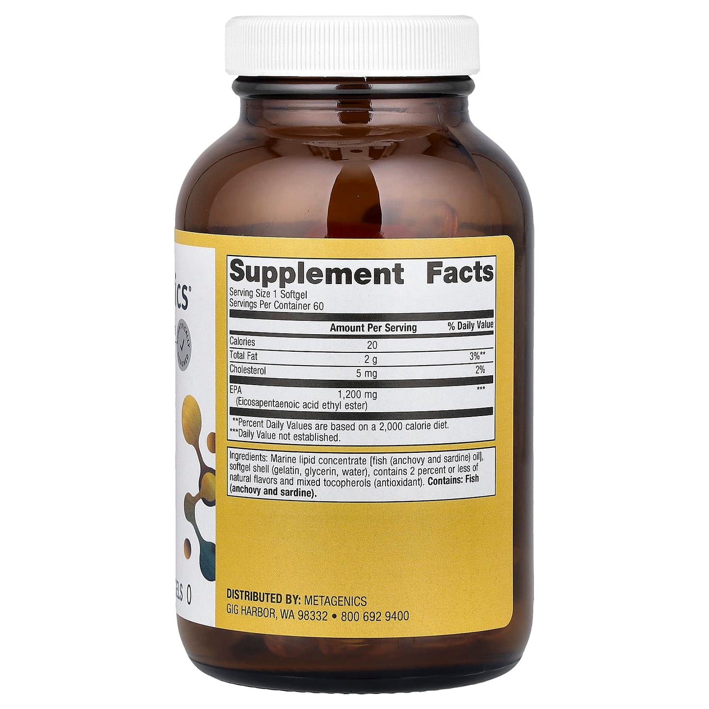 Metagenics, OmegaGenics®, Fish Oil EPA, 1,200 mg, 60 Softgels UPC 755571939555 | HiLife Vitamins