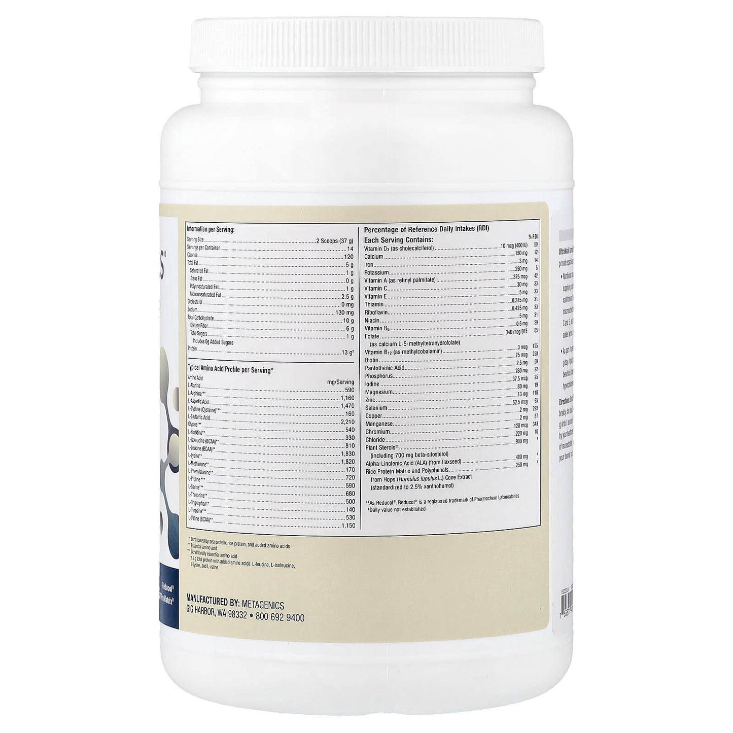 Metagenics, UltraMeal Cardio 360°®, Medical Food, Vanilla, 1 lb 2.27 oz (518 g) UPC 755571943163 | HiLife Vitamins