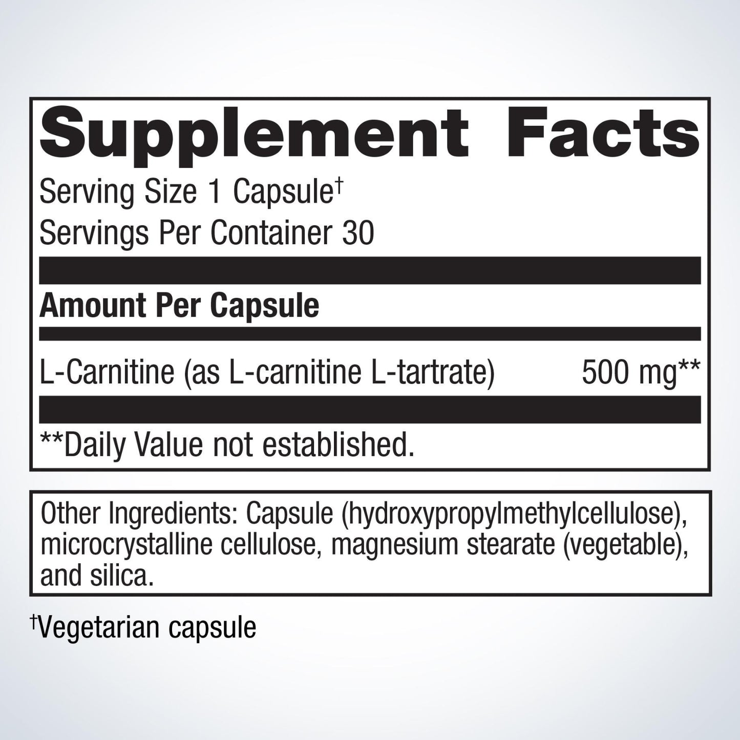 Metagenics, L-Carnitine, 30 Capsules UPC 755571953339 | HiLife Vitamins