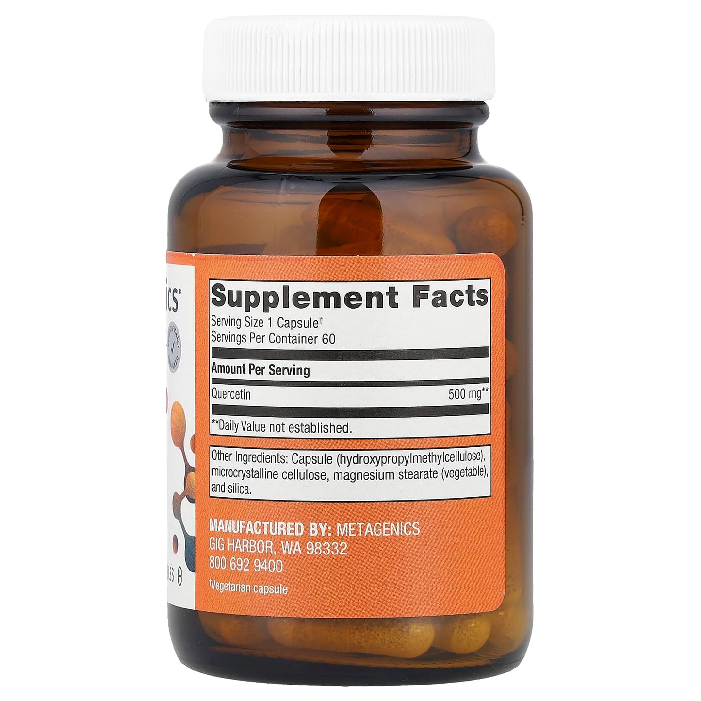 Metagenics, Quercetin 500, 60 Capsules UPC 755571956729 | HiLife Vitamins