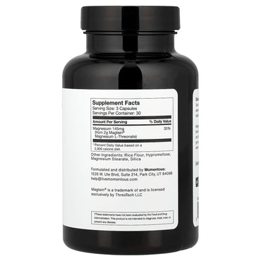 Momentous, Magtein®, 90 Capsules UPC 850030796042 | Hilife Vitamins