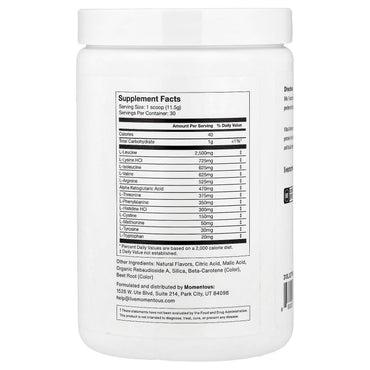 Momentous, Vital Aminos, Tropical Punch, 12.17 oz (345 g) UPC 850030796271 | Hilife Vitamins