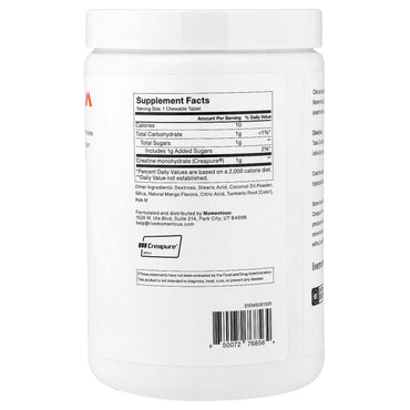 Momentous, Creatine Chews, Mango Flavor, 150 Chewable Tablets UPC 850072768564 | Hilife Vitamins