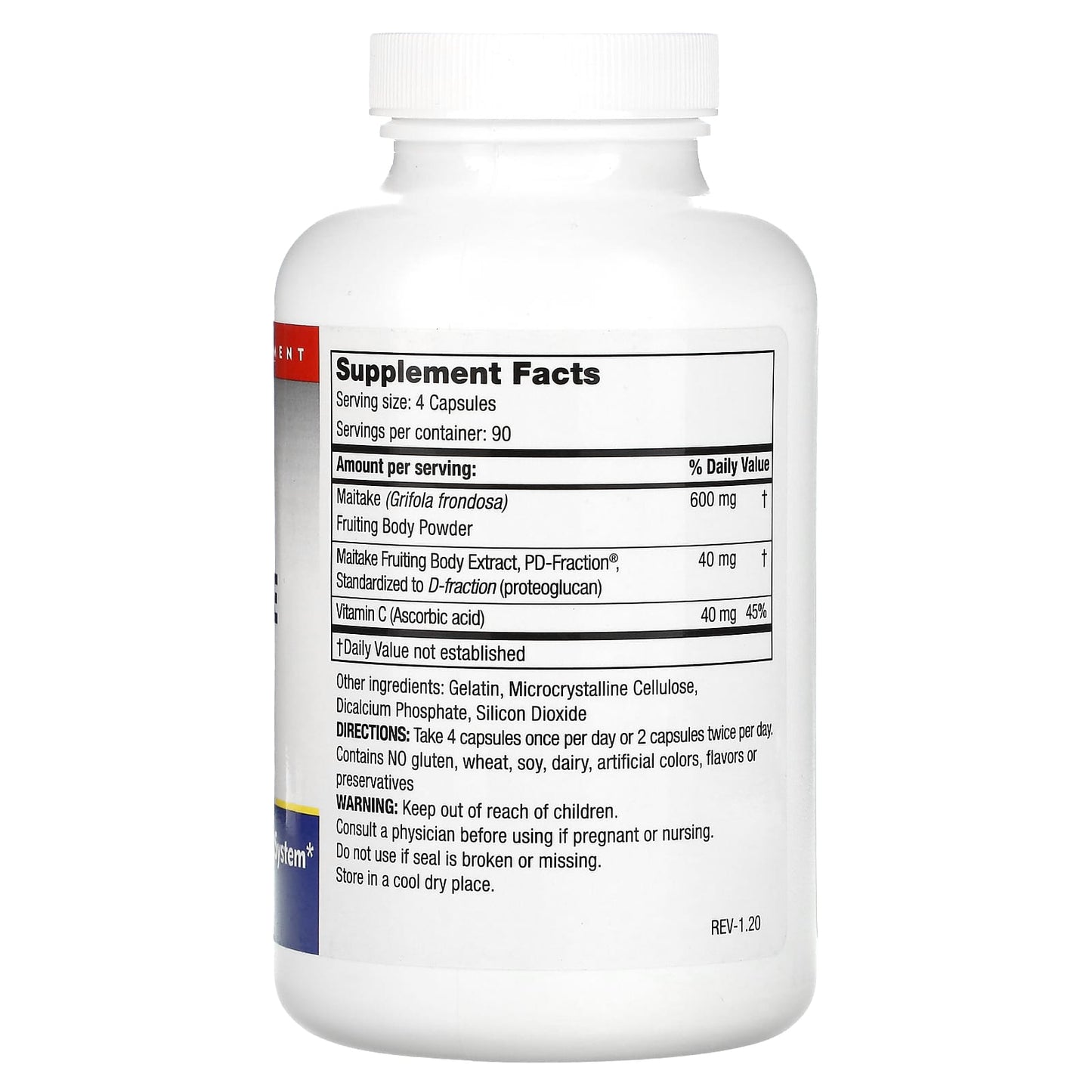 Mushroom Wisdom, Maitake D-Fraction Standard, 360 Capsules UPC 791014104111 | Hilife Vitamins